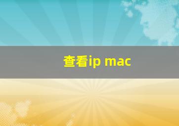 查看ip mac